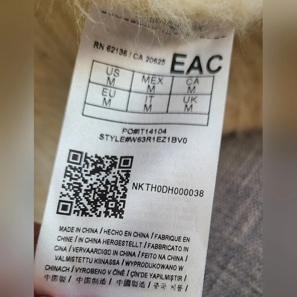 Guess Los Angeles Ivory Fuzzy Open Front Cardigan S Retro Angelcore Cozy - Picture 5 of 6